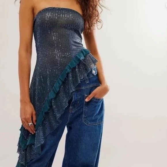 Free People Taylor Sequin Top - Picture 1 of 6